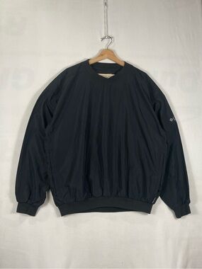Vintage Columbia Packable Crossover V neck Rain Pullover Windbreaker Black Sz L
